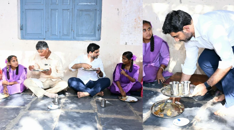 viral-video-minister-lokesh-simplicity-takes-plate-away-of-his-father-had-eaten.webp